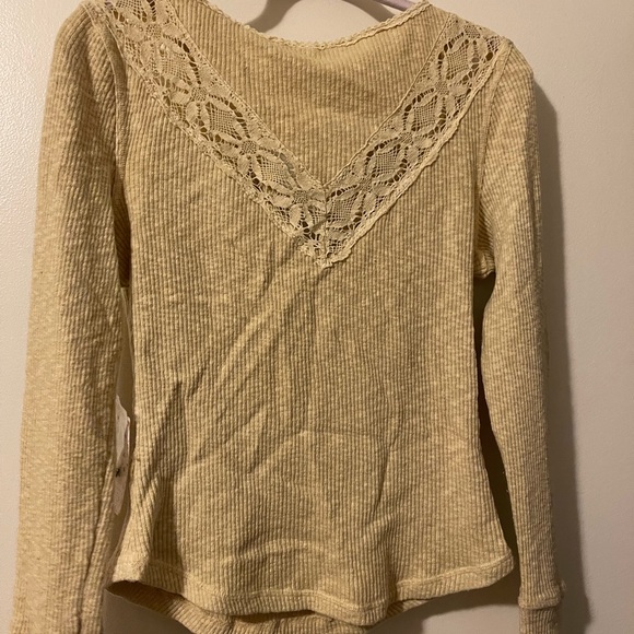 Free People Henley with Embroidery Detail - Picture 3 of 4